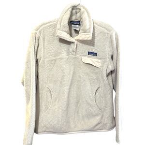 Patagonia Women's Synchilla Snap T-Button Pullover Fleece Jacket Cream Small